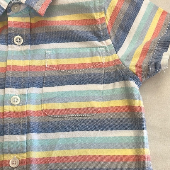 The Children's Place Blue and Yellow Button Down Shirt - Picture 3 of 4